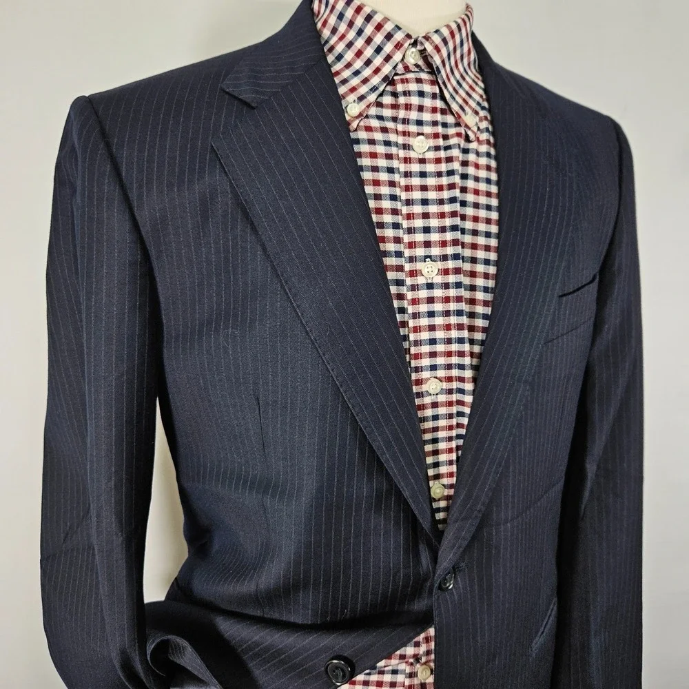 Daniel Cremieux Men's Sport Coat Blazer Super 160s Navy Striped Loro Piana 40R